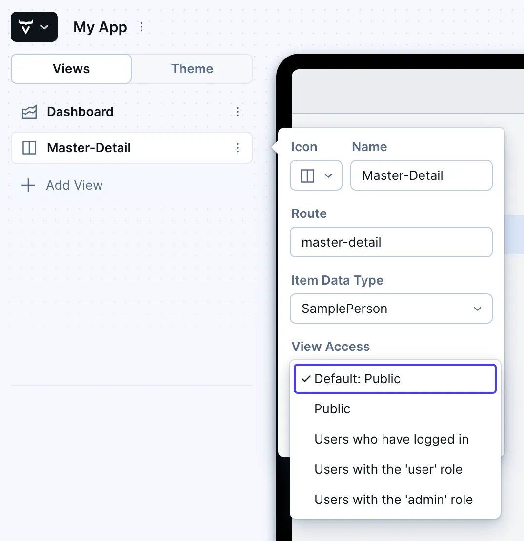 Vaadin Start Playground UI with View Access Controls