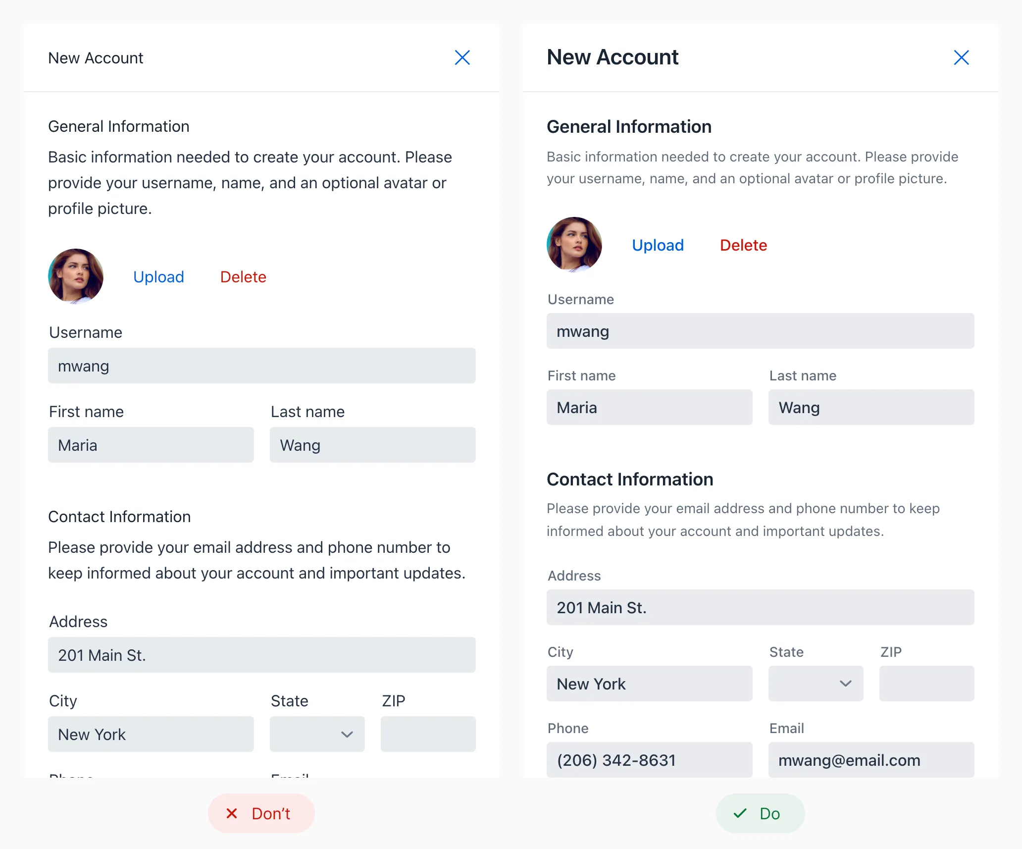 Two screenshots side by side